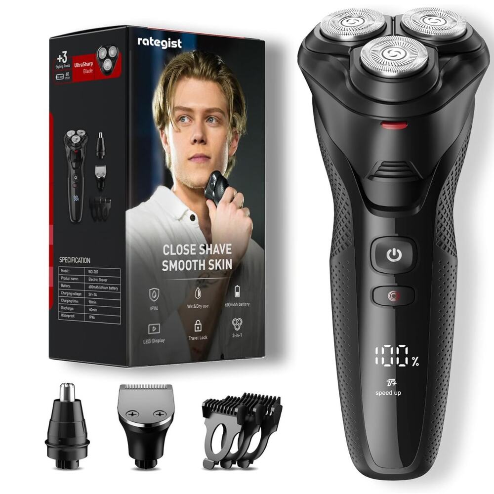 Cordless Electric Razor for Men 3-in-1 Shaver for Beard/Nose/Sideburns brand new
